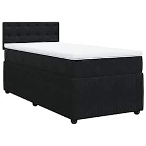Box spring postel s matrací černá 100x200 cm samet - obrázek 2