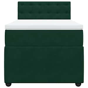 Box spring postel s matrací tmavě zelená 100x200 cm samet - obrázek 4