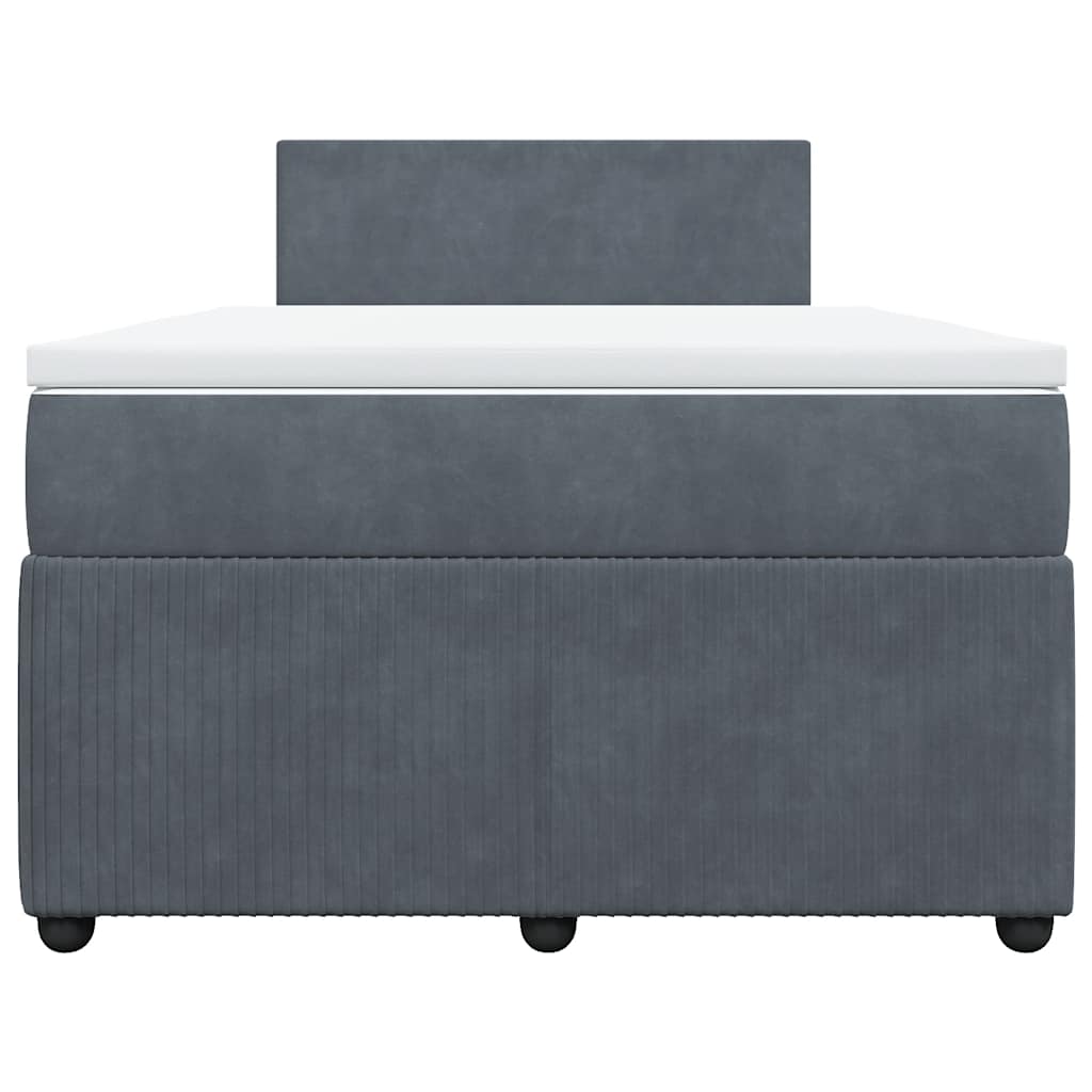 vidaXL Boxspring met matras fluweel donkergrijs 120x190 cm grijs, foto 4
