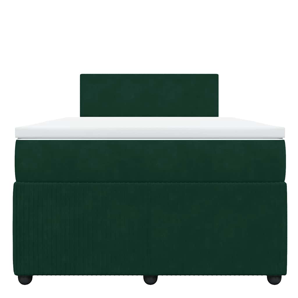 vidaXL Boxspring met matras fluweel donkergroen 120x190 cm groen, foto 4