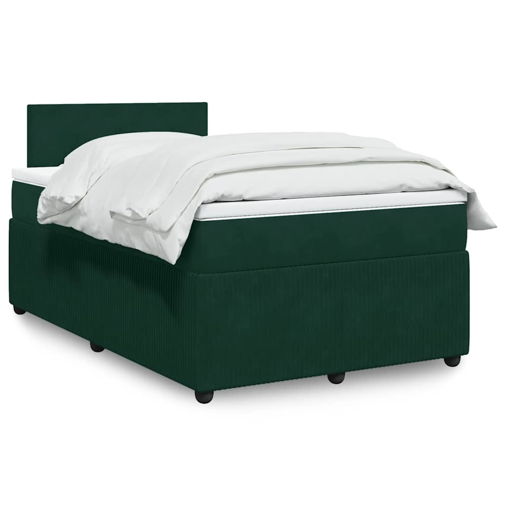vidaXL kontinentalseng med madras 120x190 cm velour mørkegrøn