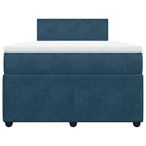 Box spring postel s matrací modrá 120 x 190 cm samet - obrázek 4