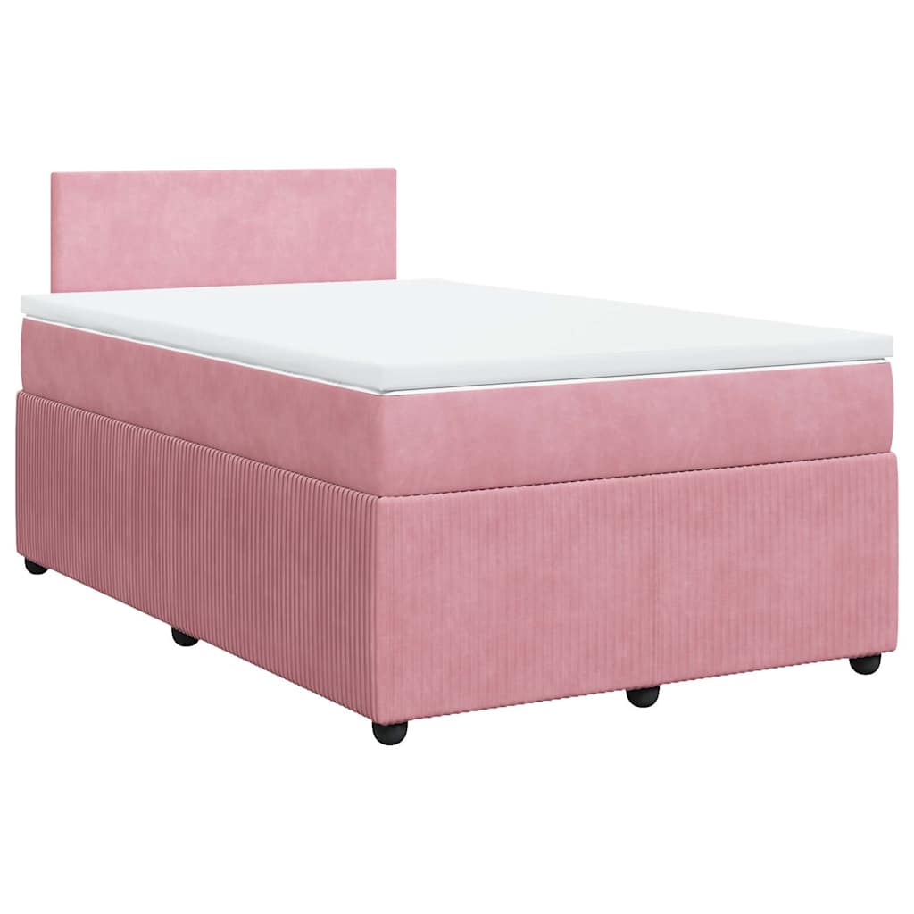 vidaXL Boxspring met matras fluweel roze 120x190 cm, foto 3