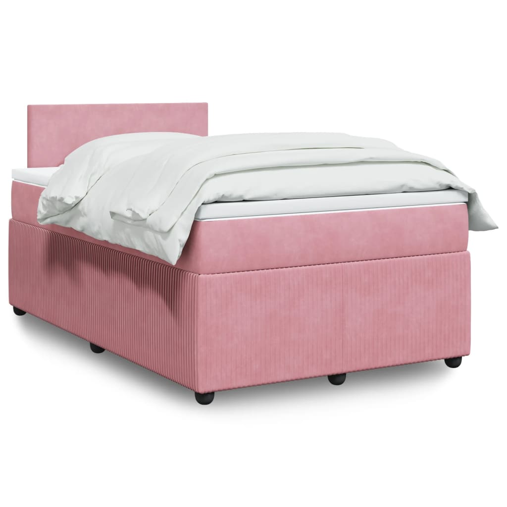 Boxspringbett mit Matratze Rosa 120×190 cm Samt