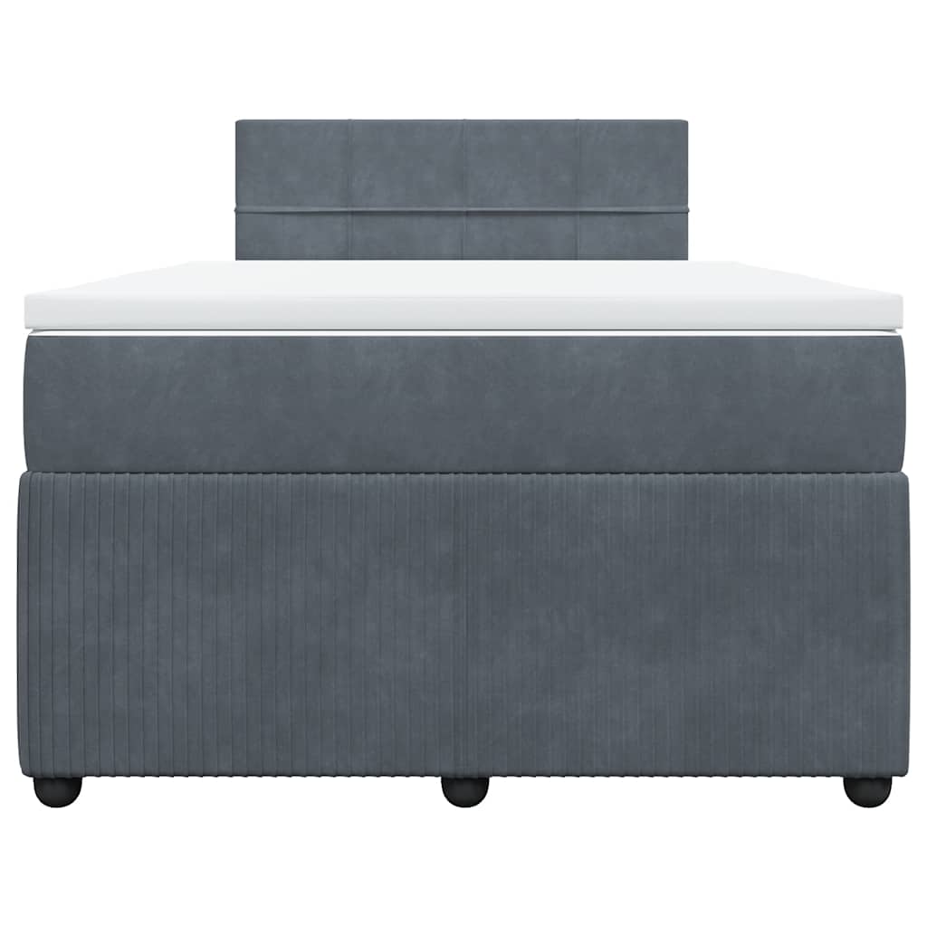 vidaXL Boxspring met matras fluweel donkergrijs 120x190 cm grijs, foto 4