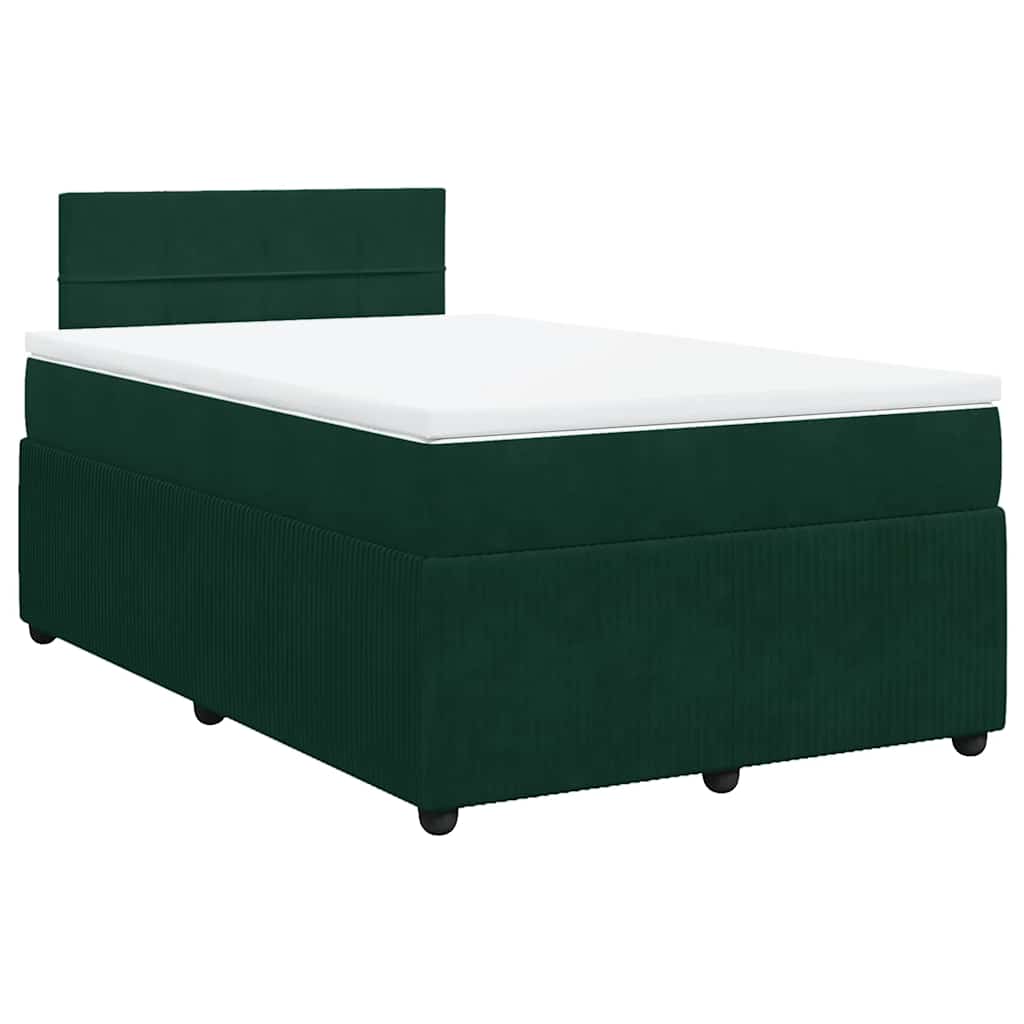 vidaXL Boxspring met matras fluweel donkergroen 120x190 cm groen, foto 3