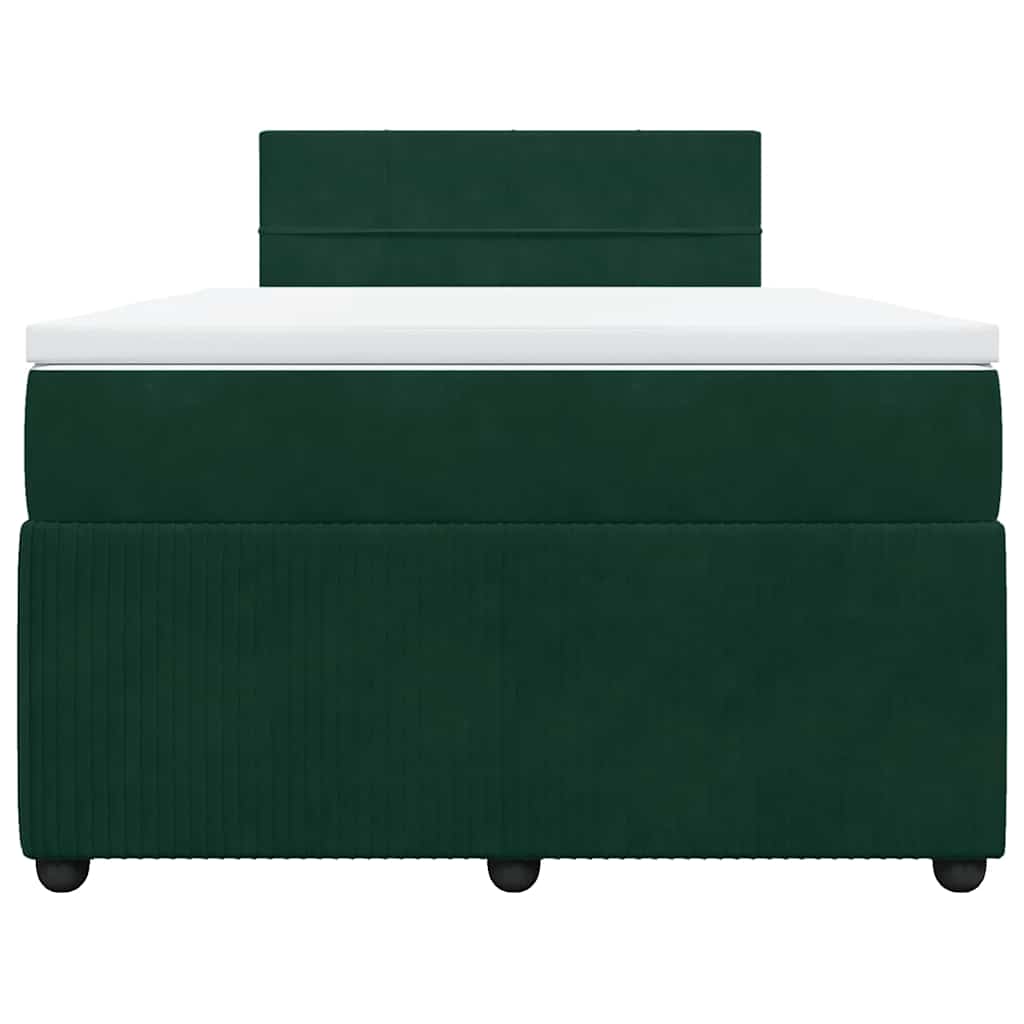 vidaXL Boxspring met matras fluweel donkergroen 120x190 cm groen, foto 4