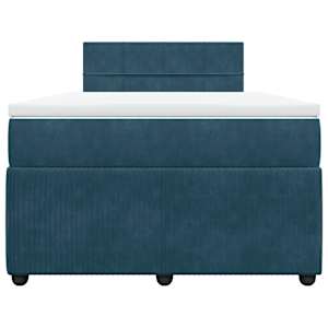 Box spring postel s matrací modrá 120 x 190 cm samet - obrázek 4