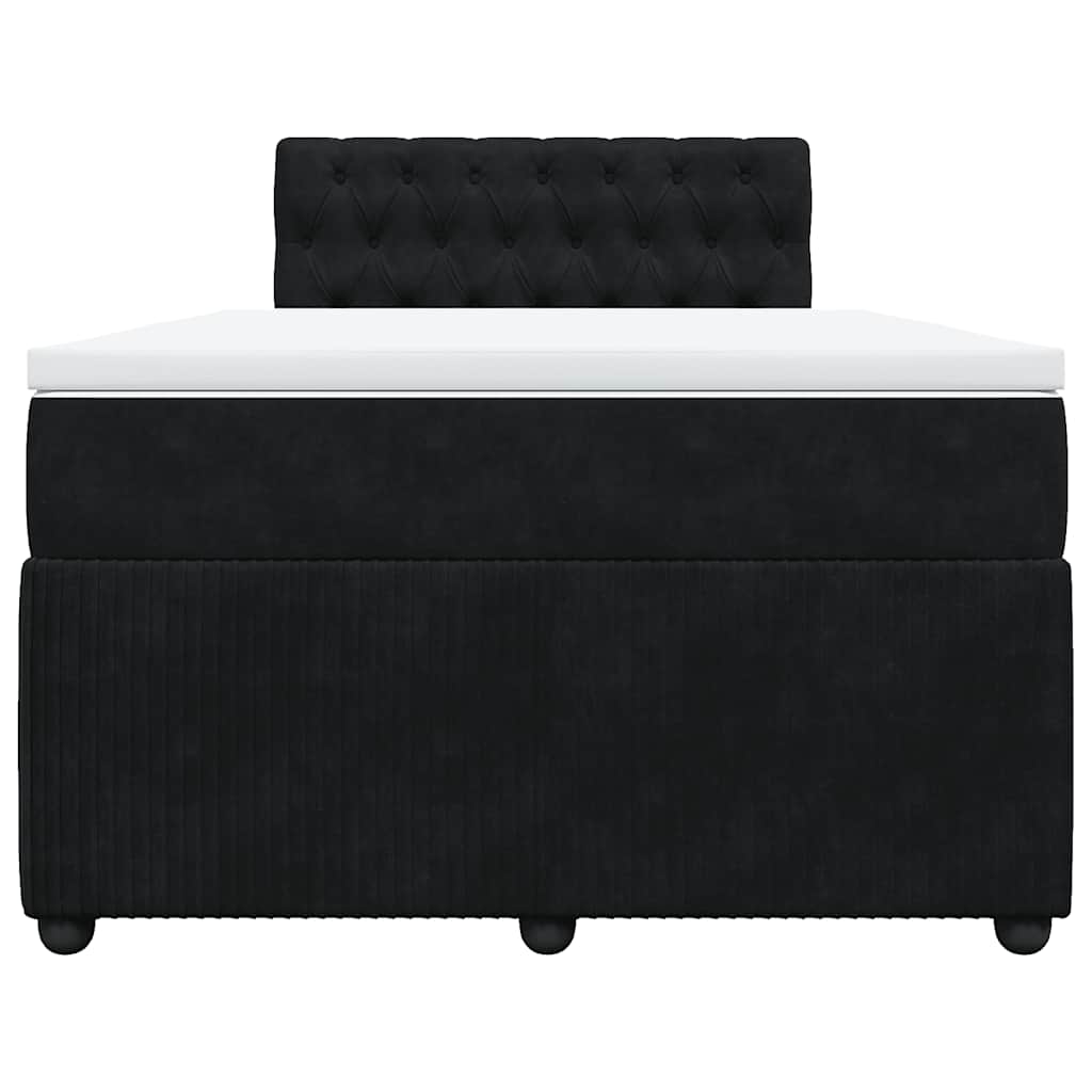 vidaXL Boxspring met matras fluweel zwart 120x190 cm, foto 4