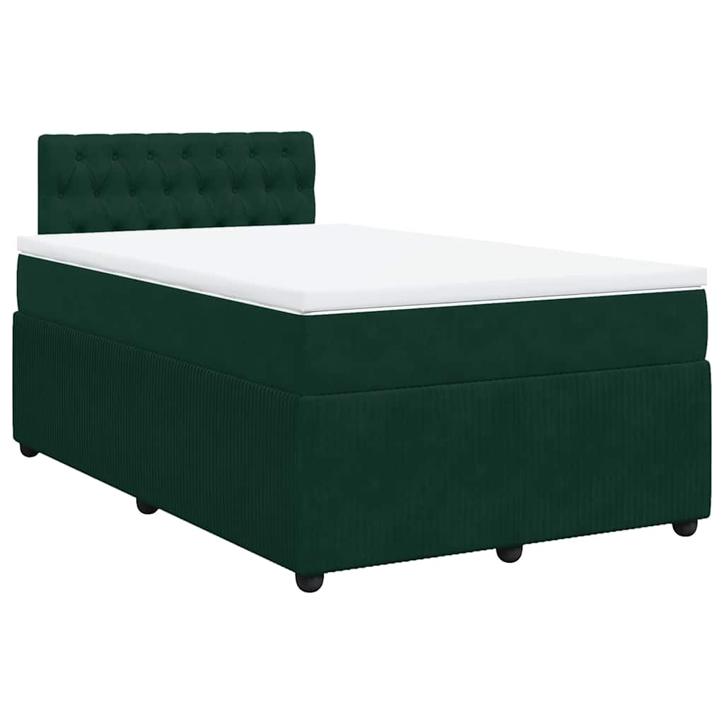 vidaXL Boxspring met matras fluweel donkergroen 120x190 cm groen, foto 3
