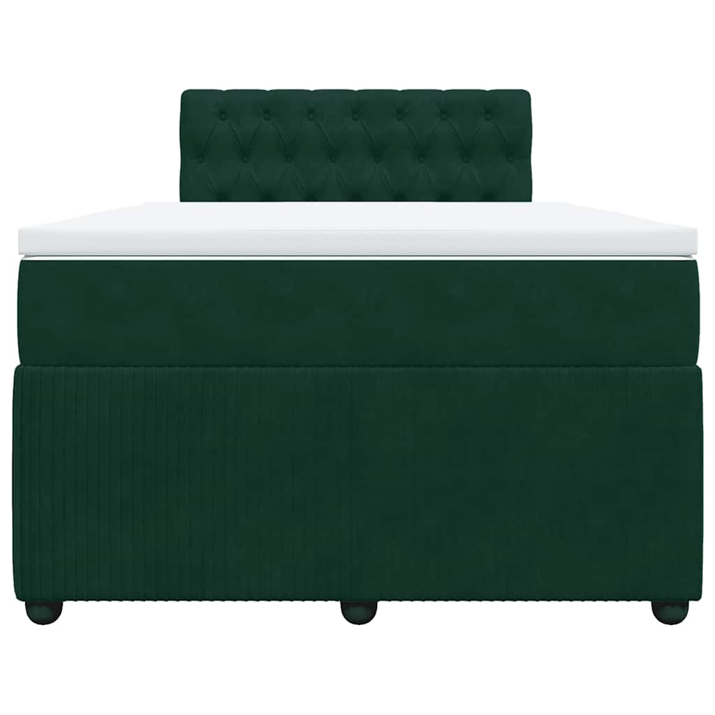 vidaXL Boxspring met matras fluweel donkergroen 120x190 cm groen, foto 4