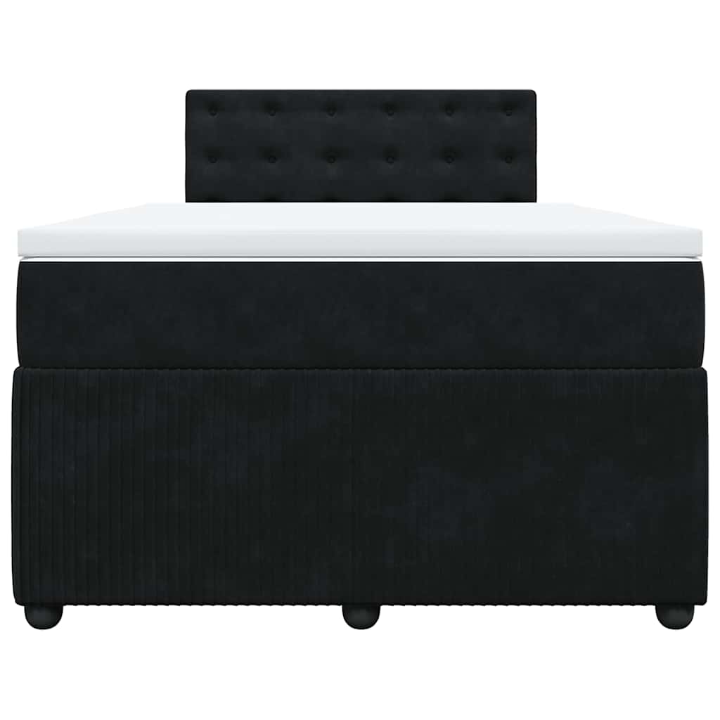 vidaXL Boxspring met matras fluweel zwart 120x190 cm, foto 4