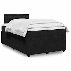 Box spring postel s matrací černá 120 x 190 cm samet - obrázek 1