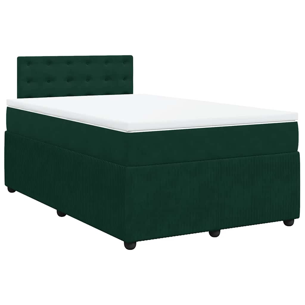 vidaXL Boxspring met matras fluweel donkergroen 120x190 cm groen, foto 3