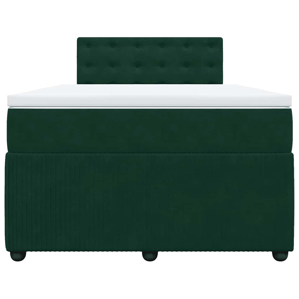 vidaXL Boxspring met matras fluweel donkergroen 120x190 cm groen, foto 4