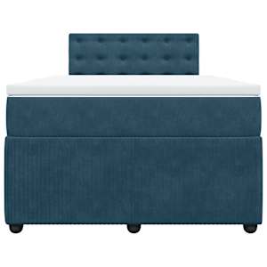Box spring postel s matrací modrá 120 x 190 cm samet - obrázek 4