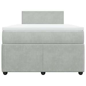 Box spring postel s matrací světle šedá 120 x 200 cm samet - obrázek 4