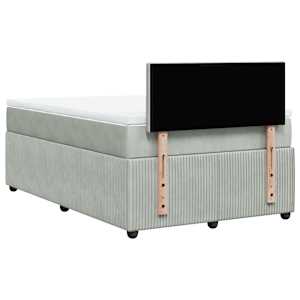 Box spring postel s matrací světle šedá 120 x 200 cm samet - obrázek 10