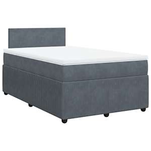 Box spring postel s matrací tmavě šedá 120 x 200 cm samet - obrázek 2