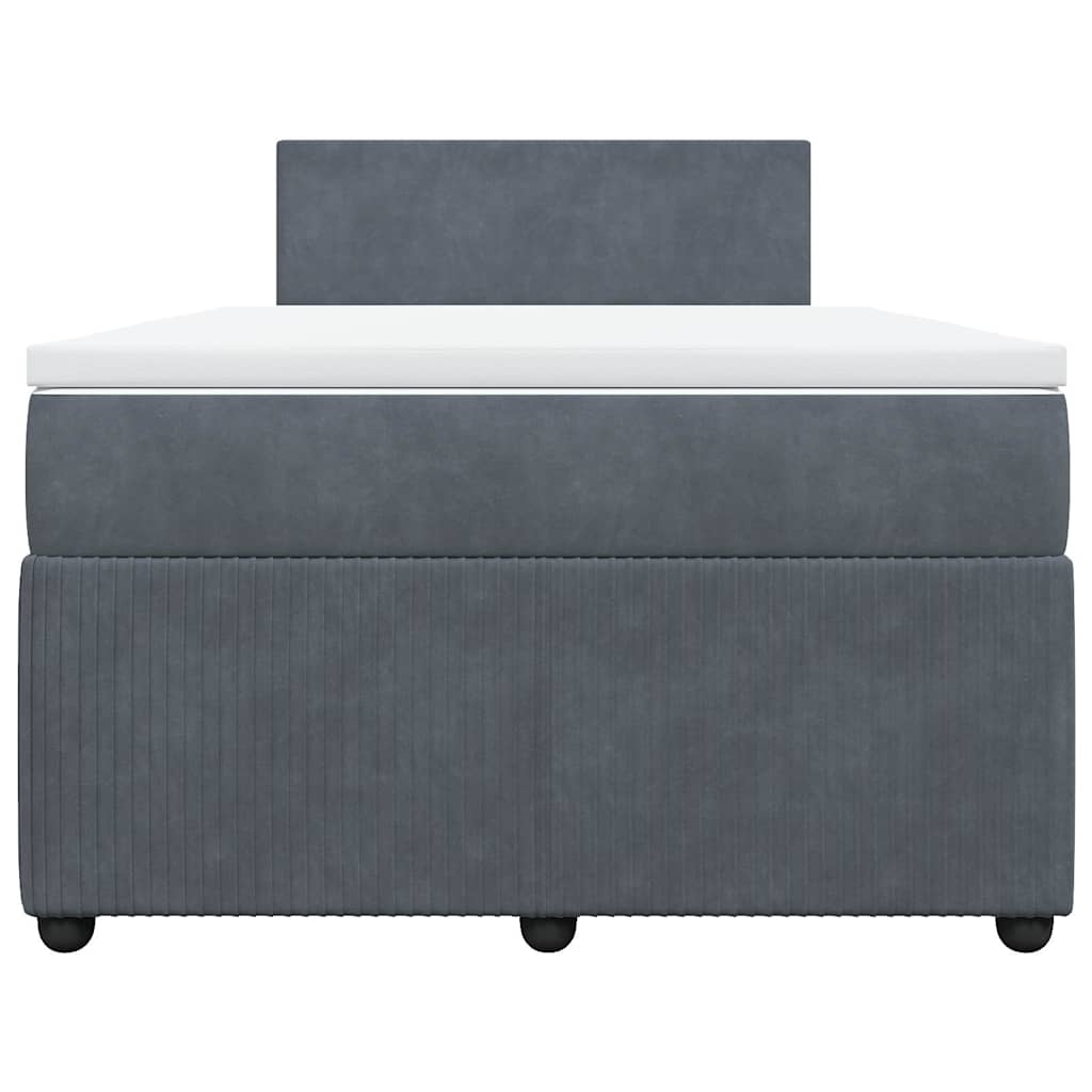 vidaXL Boxspring met matras fluweel donkergrijs 120x200 cm grijs, foto 4