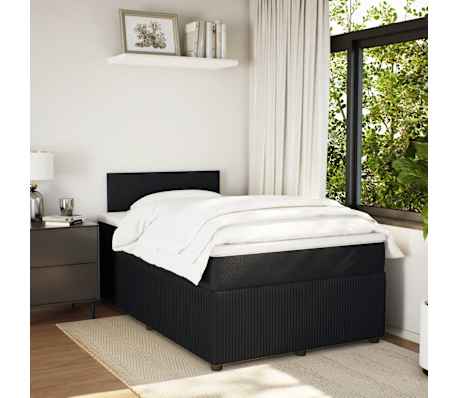 vidaXL Boxspringbett mit Matratze Schwarz 120x200 cm Samt
