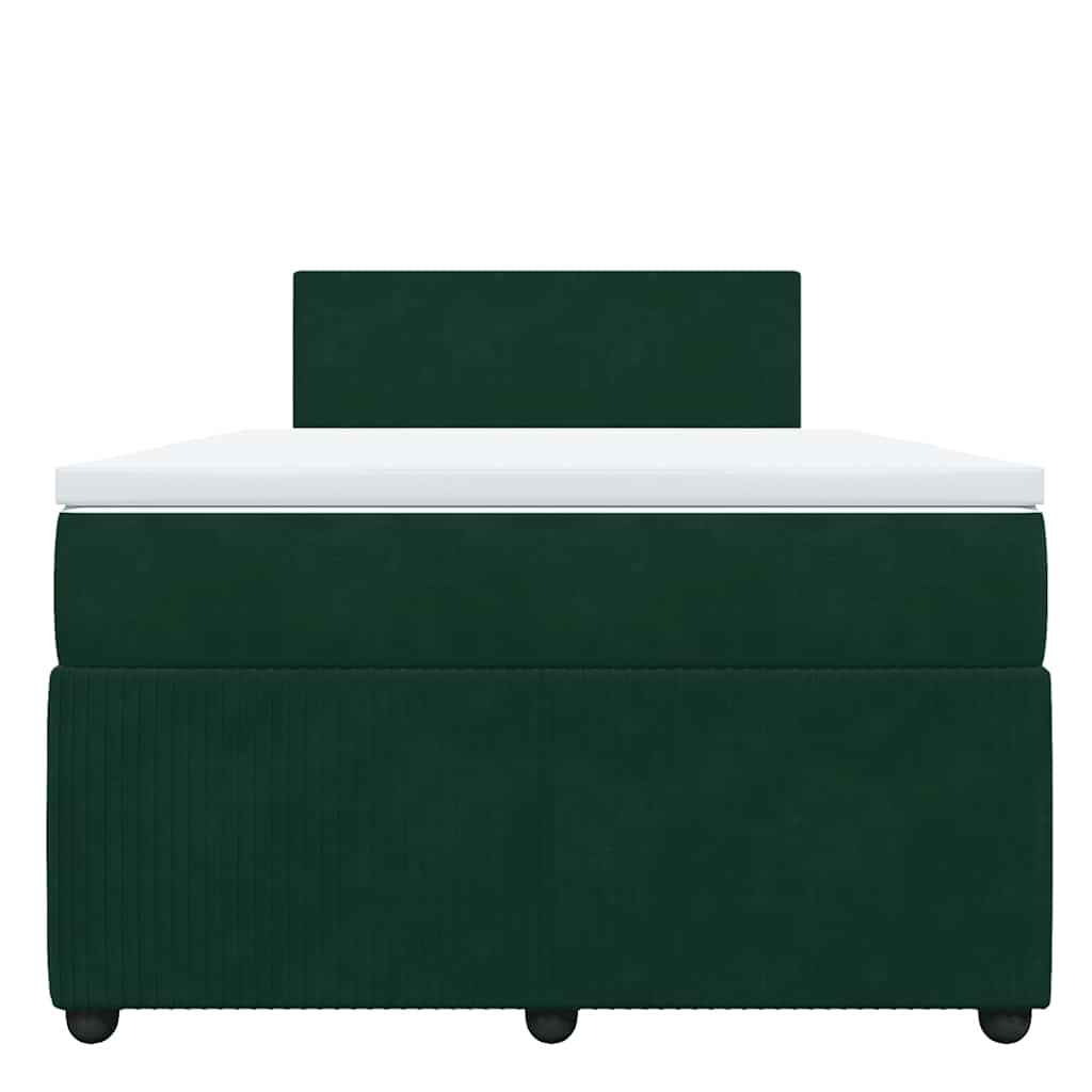 vidaXL Boxspring met matras fluweel donkergroen 120x200 cm groen, foto 4