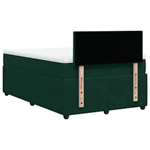 Box spring postel s matrací tmavě zelená 120 x 200 cm samet - obrázek 10