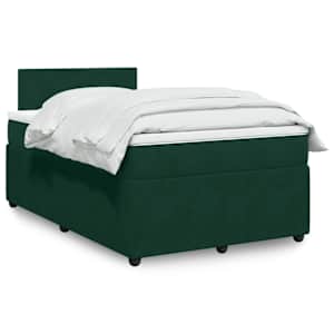 Box spring postel s matrací tmavě zelená 120 x 200 cm samet - obrázek 1