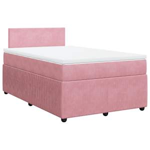 Box spring postel s matrací růžová 120 x 200 cm samet - obrázek 2
