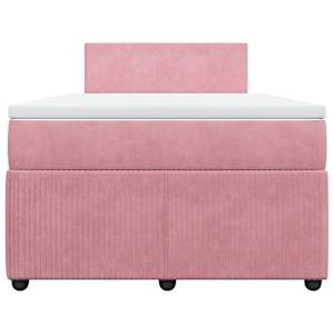 Box spring postel s matrací růžová 120 x 200 cm samet - obrázek 4