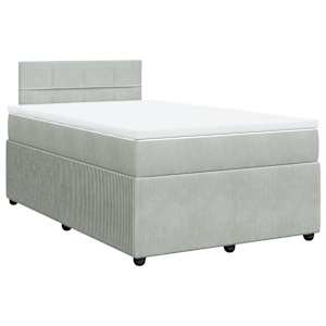 Box spring postel s matrací světle šedá 120 x 200 cm samet - obrázek 2