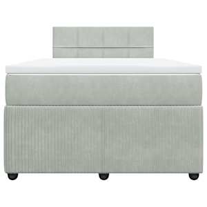 Box spring postel s matrací světle šedá 120 x 200 cm samet - obrázek 4