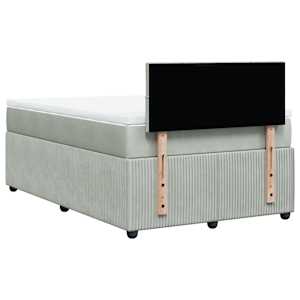 Box spring postel s matrací světle šedá 120 x 200 cm samet - obrázek 10