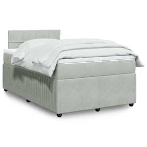Box spring postel s matrací světle šedá 120 x 200 cm samet - obrázek 1