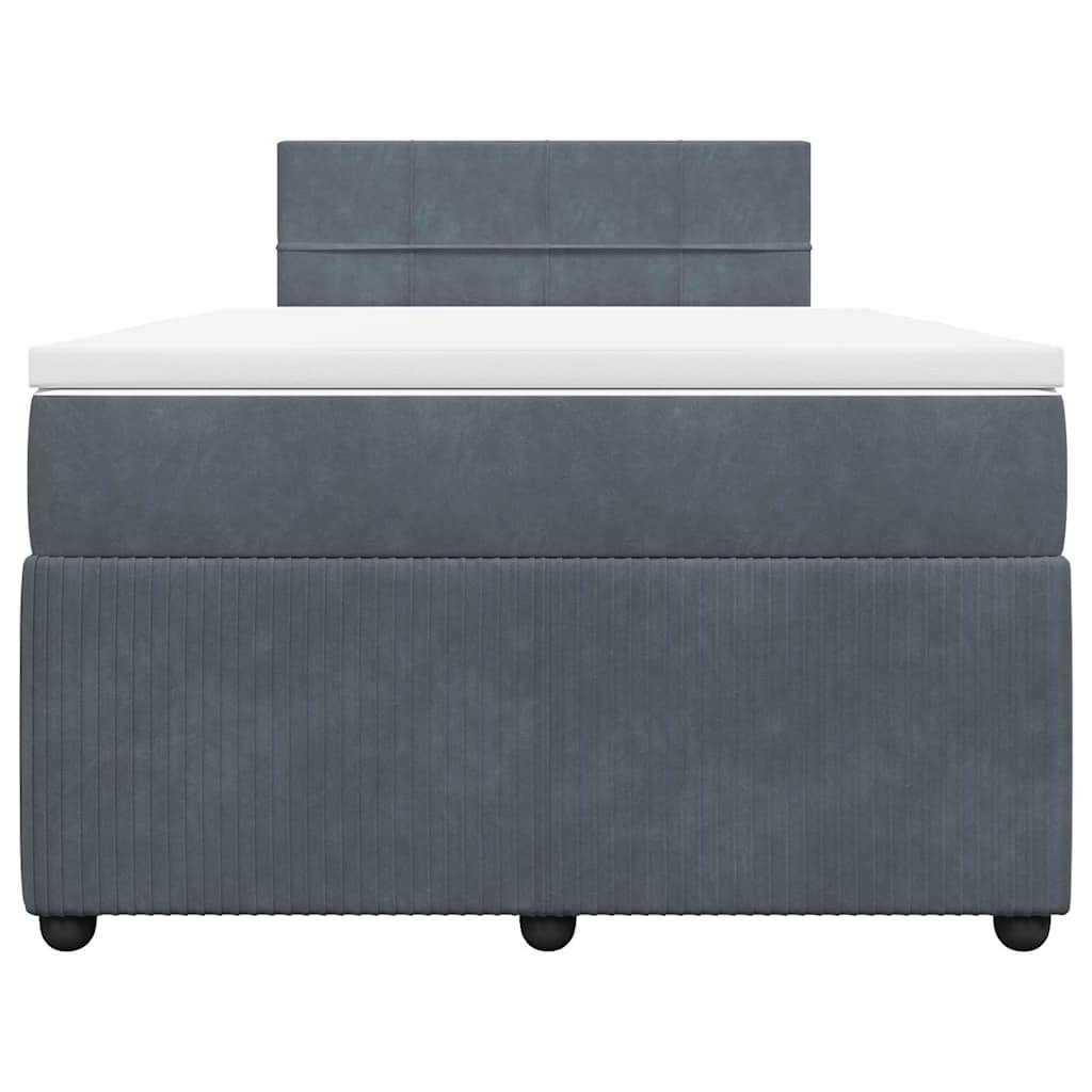 vidaXL Boxspring met matras fluweel donkergrijs 120x200 cm grijs, foto 4
