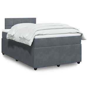 Box spring postel s matrací tmavě šedá 120 x 200 cm samet - obrázek 1