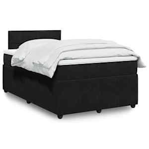 Box spring postelja z vzmetnico črna 120x200 cm žamet