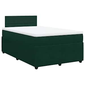Box spring postel s matrací tmavě zelená 120 x 200 cm samet - obrázek 2