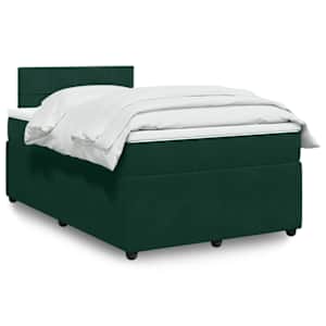 Box spring postel s matrací tmavě zelená 120 x 200 cm samet - obrázek 1