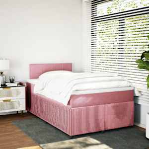 Box spring postel s matrací růžová 120 x 200 cm samet - obrázek 3