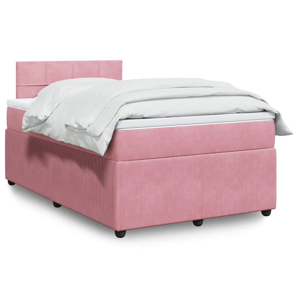 Boxspringbett mit Matratze Rosa 120×200 cm Samt