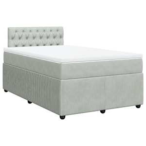 Box spring postel s matrací světle šedá 120 x 200 cm samet - obrázek 2