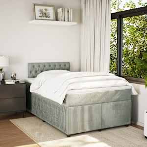 Box spring postel s matrací světle šedá 120 x 200 cm samet - obrázek 3