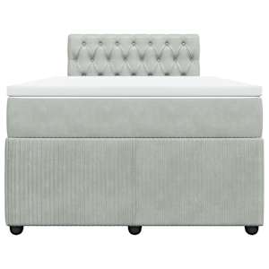 Box spring postel s matrací světle šedá 120 x 200 cm samet - obrázek 4