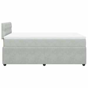 Box spring postel s matrací světle šedá 120 x 200 cm samet - obrázek 9