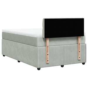Box spring postel s matrací světle šedá 120 x 200 cm samet - obrázek 10