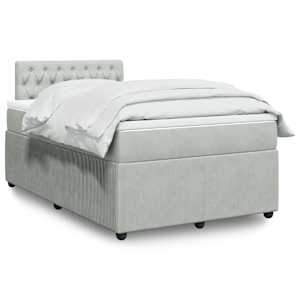 Box spring postel s matrací světle šedá 120 x 200 cm samet - obrázek 1