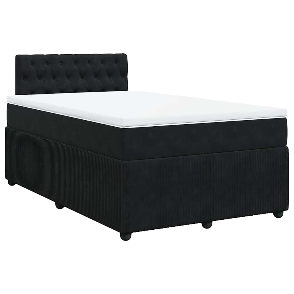 Thumbnail - vidaXL Boxspringbett mit Matratze Schwarz 120x200 cm Samt