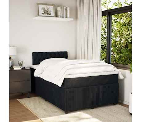 vidaXL Box spring postel s matrac&iacute; čern&aacute; 120 x 200 cm samet