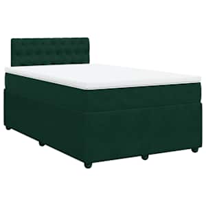 Box spring postel s matrací tmavě zelená 120 x 200 cm samet - obrázek 2